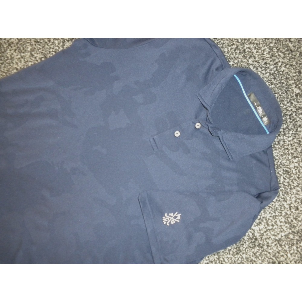 Ralph Lauren Polo Shirt Mens L Blue Jacquard Camo RLX PGC Golf Logo Performance - Picture 2 of 14